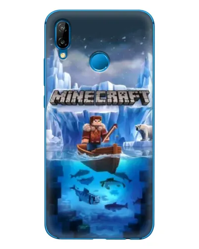 Чехол для Huawei P20 Lite (2019) с картинкой «Minecraft ледяной мир»