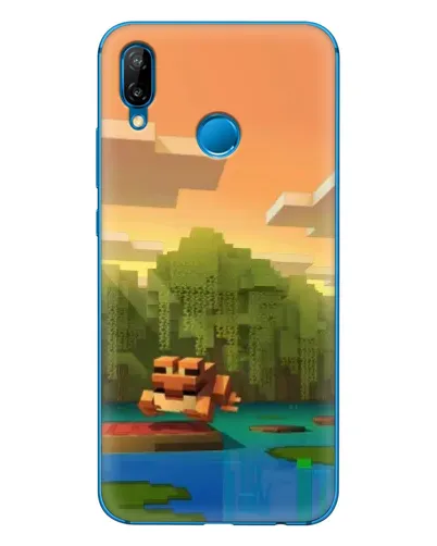 Чехол для Huawei P20 Lite (2019) с картинкой «Майнкрафт закат солнца»