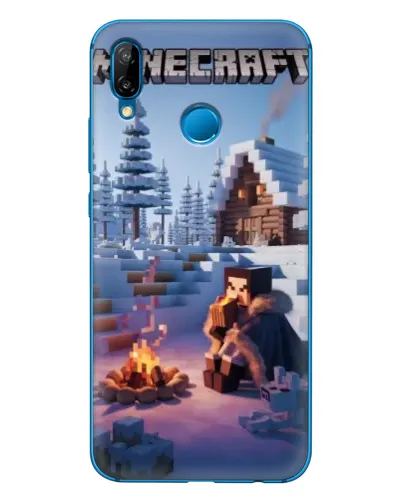 Чехол для Huawei P20 Lite (2019) с картинкой «Зимний Minecraft»