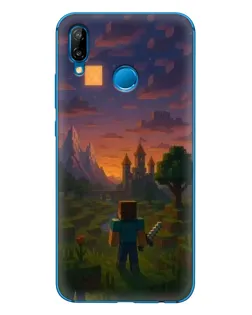Чехол для Huawei P20 Lite (2019) с картинкой «Стив у башни»