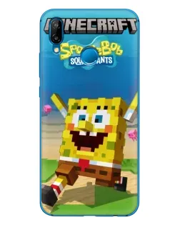 Чехол для Huawei P20 Lite (2019) с картинкой «Губка Боб Minecraft»