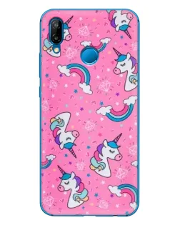 Чехол для Huawei P20 Lite (2019) с картинкой «Unicorn паттерн розовый»