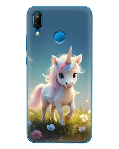 Чехол для Huawei P20 Lite (2019) с картинкой «Единорог на поляне»
