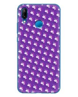 Чехол для Huawei P20 Lite (2019) с картинкой «Единороги на фиолетовом»
