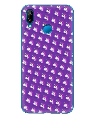 Чехол для Huawei P20 Lite (2019) с картинкой «Единороги на фиолетовом»