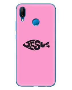 Чехол для Huawei P20 Lite (2019) с картинкой «Розовый символ  Jesus»