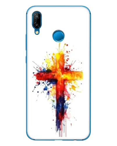 Чехол для Huawei P20 Lite (2019) с картинкой «Акварельный крест»