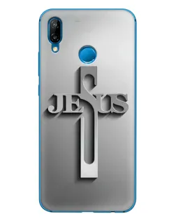 Чехол для Huawei P20 Lite (2019) с картинкой «Металлический крест Jesus»