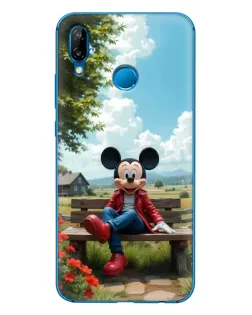Чехол для Huawei P20 Lite (2019) с картинкой «Микки на скамейке»