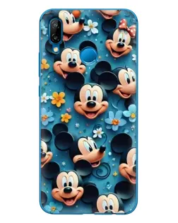 Чехол для Huawei P20 Lite (2019) с картинкой «Паттерн Микки и Минни»