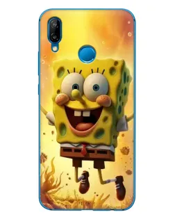 Чехол для Huawei P20 Lite (2019) с картинкой «Губка Боб прыгает»