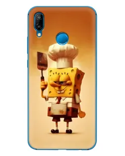 Чехол для Huawei P20 Lite (2019) с картинкой «Губка Боб повар»