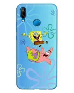 Чехол для Huawei P20 Lite (2019) с картинкой «Спанч Боб и Патрик»
