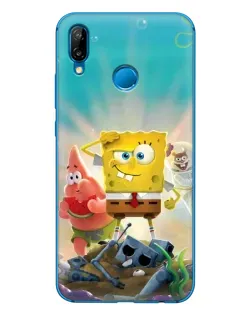 Чехол для Huawei P20 Lite (2019) с картинкой «Спанч Боб победитель»