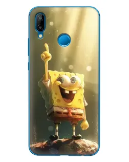 Чехол для Huawei P20 Lite (2019) с картинкой «Сияющий Спанч Боб»