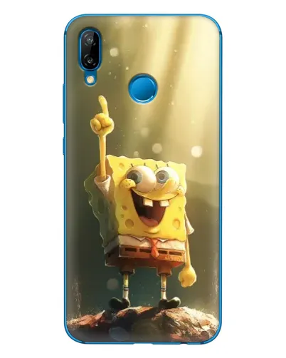 Чехол для Huawei P20 Lite (2019) с картинкой «Сияющий Спанч Боб»