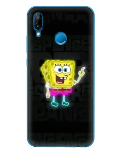 Чехол для Huawei P20 Lite (2019) с картинкой «Неоновый Губка Боб»