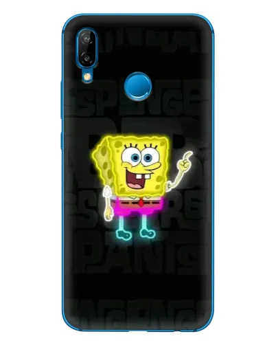 Чехол для Huawei P20 Lite (2019) с картинкой «Неоновый Губка Боб»