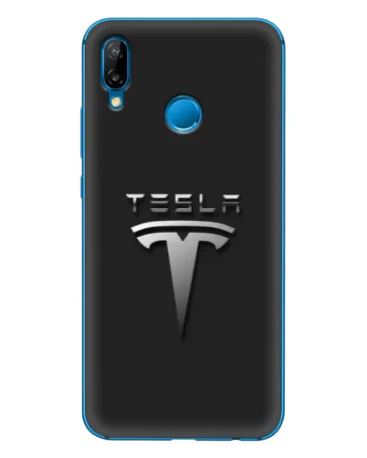 Чехол для Huawei P20 Lite (2019) с картинкой «Стальной логотип Tesla» Чехол для Huawei P20 Lite (2019) с картинкой «Стальной логотип Tesla»