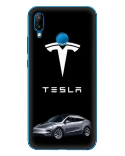 Чехол для Huawei P20 Lite (2019) с картинкой «Tesla Model Y»