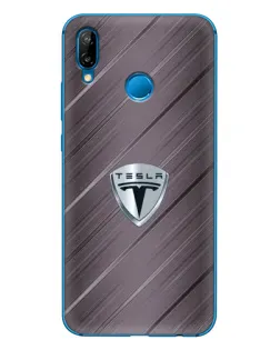 Чехол для Huawei P20 Lite (2019) с картинкой «Металлическая текстура Tesla»