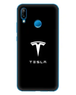 Чехол для Huawei P20 Lite (2019) с картинкой «Tesla White Logo»