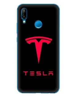 Чехол для Huawei P20 Lite (2019) с картинкой «Tesla Red Logo»