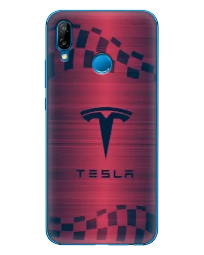 Чехол для Huawei P20 Lite (2019) с картинкой «Тесла красный карбон» Чехол для Huawei P20 Lite (2019) с картинкой «Тесла красный карбон»