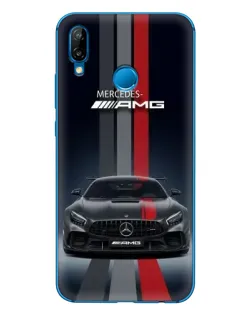 Чехол для Huawei P20 Lite (2019) с картинкой «Mercedes — белый карбон»