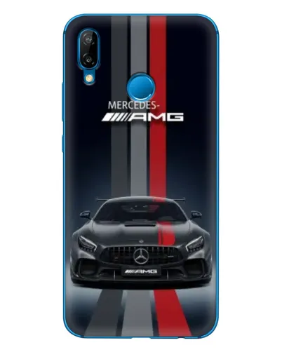 Чехол для Huawei P20 Lite (2019) с картинкой «Mercedes — белый карбон»