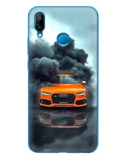 Чехол для Huawei P20 Lite (2019) с картинкой «Audi в облаках дыма»
