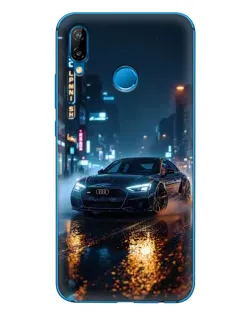 Чехол для Huawei P20 Lite (2019) с картинкой «Ночной город и Audi»
