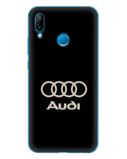Чехол для Huawei P20 Lite (2019) с картинкой «Audi — золотой логотип»