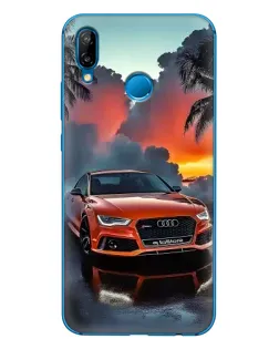Чехол для Huawei P20 Lite (2019) с картинкой «Audi — закат»