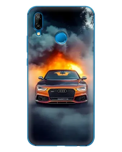 Чехол для Huawei P20 Lite (2019) с картинкой «Audi в огненном дыму» Чехол для Huawei P20 Lite (2019) с картинкой «Audi в огненном дыму»