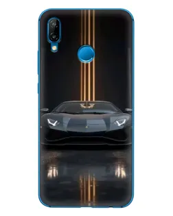 Чехол для Huawei P20 Lite (2019) с картинкой «Lamborghini золотые линии»