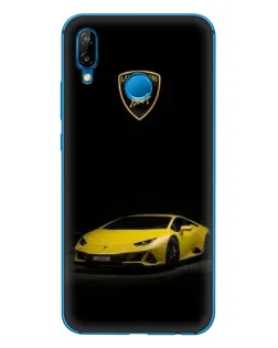 Чехол для Huawei P20 Lite (2019) с картинкой «Lamborghini желтый акцент»
