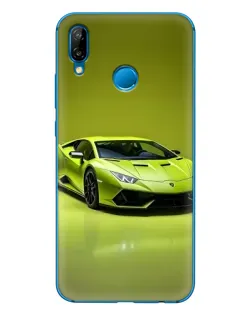 Чехол для Huawei P20 Lite (2019) с картинкой «Салатовый Lamborghini Huracan»