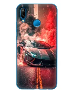 Чехол для Huawei P20 Lite (2019) с картинкой «Lamborghini красный дым»