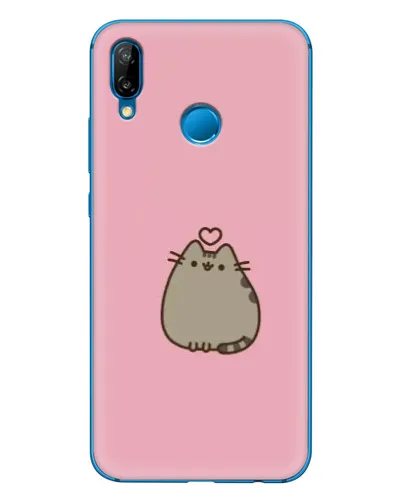Чехол для Huawei P20 Lite (2019) с картинкой «Pusheen сердце»