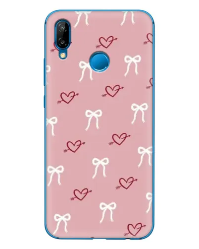 Чехол для Huawei P20 Lite (2019) с картинкой «Сердца и банты»