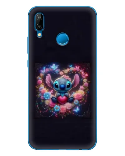Чехол для Huawei P20 Lite (2019) с картинкой «Stitch в цветах»