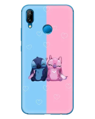 Чехол для Huawei P20 Lite (2019) с картинкой «Stitch и Angel Love»