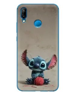 Чехол для Huawei P20 Lite (2019) с картинкой «Стич на коричневом фоне»