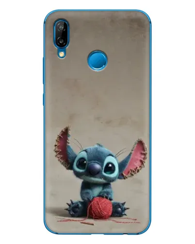Чехол для Huawei P20 Lite (2019) с картинкой «Стич на коричневом фоне»