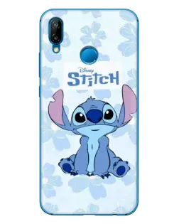 Чехол для Huawei P20 Lite (2019) с картинкой «Stitch среди цветов»
