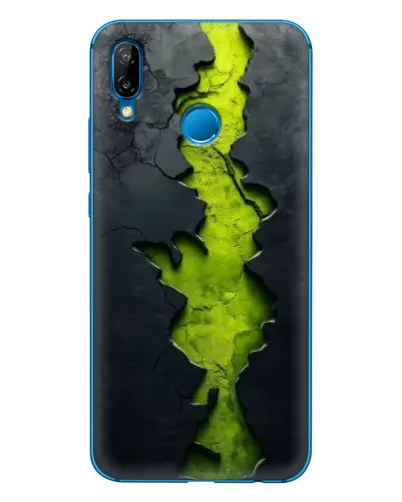 Чехол для Huawei P20 Lite (2019) с картинкой «Салатовый разлом скалы»