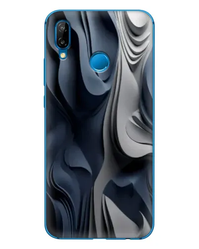Чехол для Huawei P20 Lite (2019) с картинкой «Объемные синие складки»