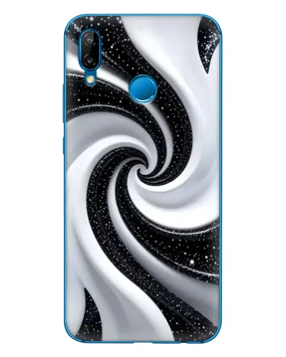 Чехол для Huawei P20 Lite (2019) с картинкой «Черно-белая спираль»