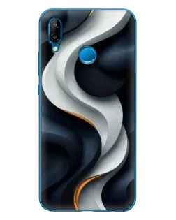 Чехол для Huawei P20 Lite (2019) с картинкой «Объемные черно-белые ленты» Чехол для Huawei P20 Lite (2019) с картинкой «Объемные черно-белые ленты»